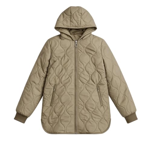 Quilted Jackets for Women Hooded Zip Up Lightweight Puffer Mid Long Coats | Puffer Jacket Womens,Casual Oversized Coat,Long Sleeve Padded Outwear,Fashion Outfits with Pockets,Fall Winter Clothes - image 7