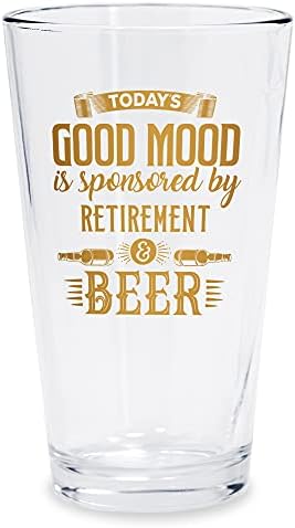 Bad Bananas Retirement Gifts For Men and Women - Good Mood - 16 oz Beer Pint Glass with Genuine 10K Gold Ink - Funny Happy Retirement Gift Ideas for Retired Coworkers, Boss