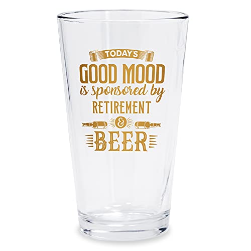 Bad Bananas Retirement Gifts For Men And Women - Good Mood - 16 Oz Beer Pint Glass With Genuine 10K Gold Ink - Funny Happy Retirement Gift Ideas For Retired Coworkers, Boss #TOP21