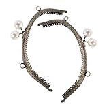 HEALSOPTHY Marco de Metal para Bolso de Mano 20.5 Cm, Cierre de Repuesto Diseño Floral Clásico, 2 Piezas para Manualidades Diy, Accesorios para Bolsos y Carteras de Crochet