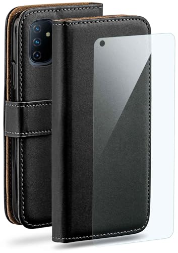 Étui OnePlus Nord N100 moex en cuir noir avec film écran protection