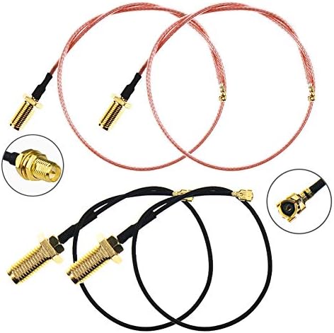 WayinTop U.FL/IPEX/IPX Mini PCI to RP-SMA Female Pigtail Cable Set, 2pcs 15cm 1.13mm + 2pcs 30cm RG178 Coaxial Low Loss Cable for Intel 633/512 /6205 ANHMW 7260HMW BN 3160HMW WLAN WiFi Mini PCIe Card