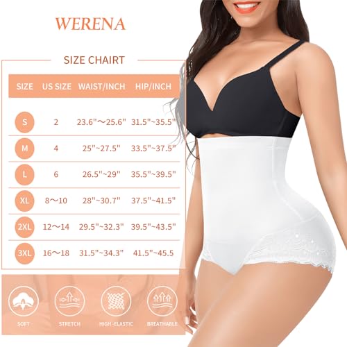 Image of Werena Tummy Control Shapewear Underwear for Women High Waisted Body Shaper Panties Shaping Briefs