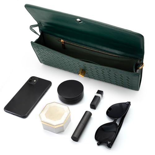 Woven Clutch Purses for Women Evening Bag Handmade Leather Shoulder Handbag Fashion Crossbody Purse3