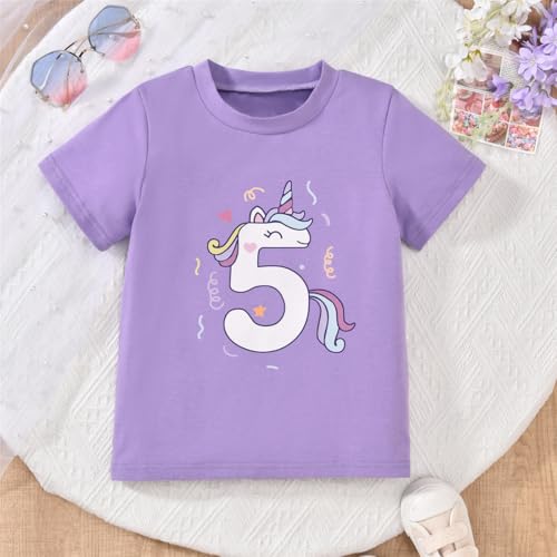 Image of 5th Birthday Outfit Girl,5 Year Old Fifth Five Shirt Skirt Outfit for Toddler Girls