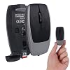 Mini Bluetooth Wireless Mouse with TF Card Reader, Rechargeable, Silent Click, Portable for Laptop, PC, Travel, Office & Home Use (Grey)