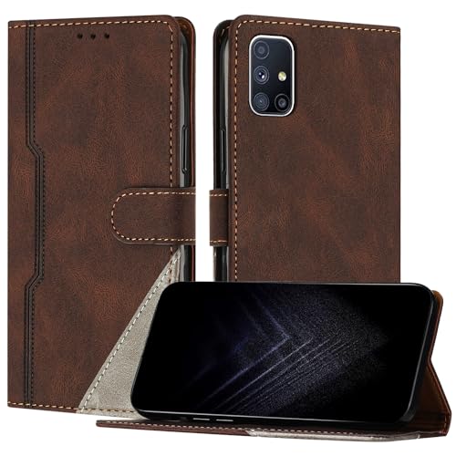 Netany Funda para Samsung Galaxy M51, Funda Libro de Cuero con Ranura Cierre Magnético Soporte Plegable Carcasa Protectora (Marrón)