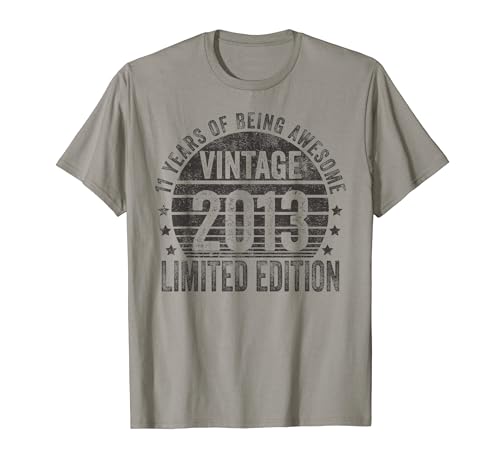 11 Year Old Gifts Vintage 2013 Limited Edition 11th Birthday T-Shirt