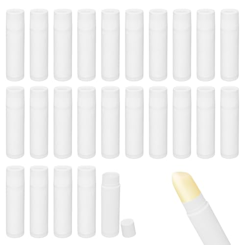 Set di 25 tubetti di rossetti vuoti in plastica, trasparente, trasparente, trasparente, balsamo per labbra per balsami per labbra fatti a casa o oggetti fai da te