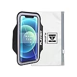 PLAYHIIT. Brazalete Deportivo Universal de Móvil para Correr. hasta 18.4cm (7.2inches). Armband Negro Ajustable para Ejercicio en Brazos de Delgados a Fuertes + Funda de Almacenaje