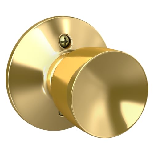 SCHLAGE Bell Non-Turning Dummy Door Knob, Trim, Bright Brass - image 1