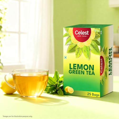 Image of Celest Green Tea | Green Tea for Weight Loss | Lemon Flavour | 25 Teabags
