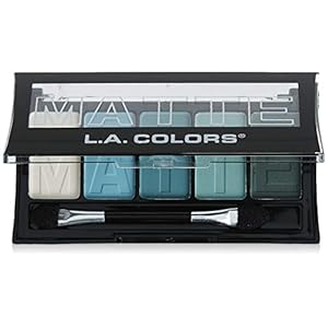 L.A. COLORS 5 Color Matte Eyeshadow Palette, Teal Argyle CEM477