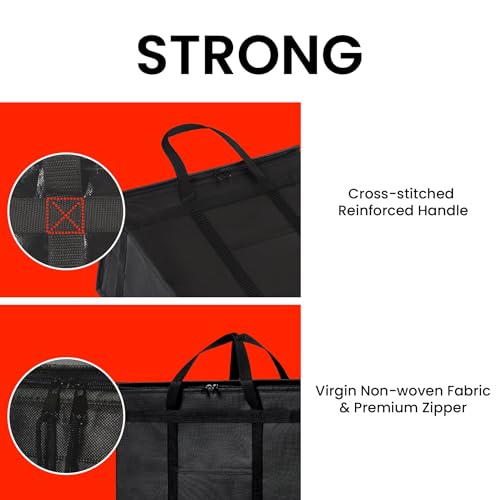 Image of NZ home Insulated Bags for Food Delivery (XL Plus) Grocery Shopping Cooler Bag, Pizza Delivery, Hot & Cold Catering Tote, Reusable, Foldable & Heavy Duty (10 Pack, Black)