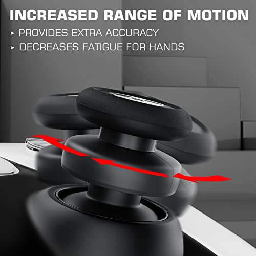 Image of PlayRealm NO FALLING OFF Thumbstick Extender & Silicone Grip Cover 2 Sets for PS5 & PS4 Controller (Ghost White)