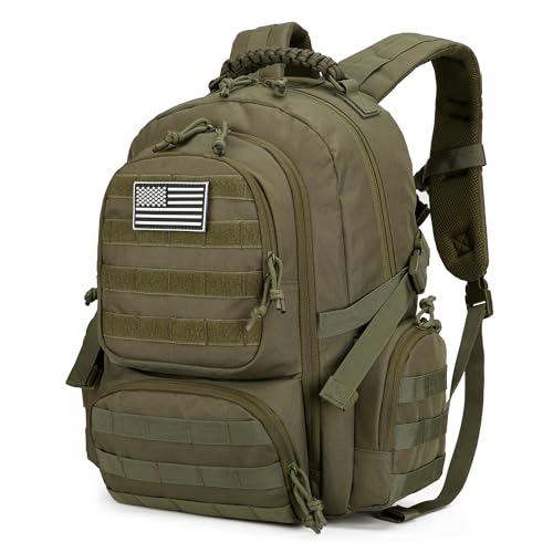 W WINTMING 30L Military Tactical Backpack for Men 3 day Assault Pack Molle Daypack Army Hiking Rucksack (Army Green)