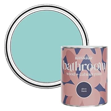 Rust-Oleum Blue Moisture Resistant Bathroom Wood and Cabinet Paint in Gloss Finish - Teal 750ml