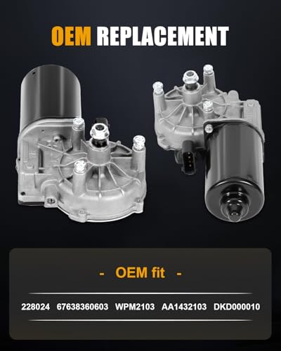 Image of ROADFAR Front Windshield Wiper Motor Compatible for BMW for 525i 2001-2004 | Fit For BMW For 525i 2001-2004|For BMW For 528i 1997-2000|For Land Rover For Range Rover 2003-2012|OEM:228024|WPM2103|4 Pins