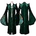 Lotrcosor Womens Professor McGonagall Costume with Hat Halloween Witch Robe Cloak (Green, Medium)
