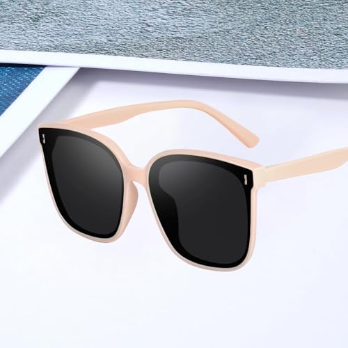 Image of IFLASH Oversized Polarized Square Sunglasses for Women Men Vintage Glasses with Flat Lens Fashion Stylish Shades