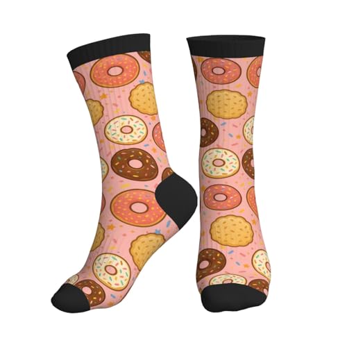 YHTJSZP Donut Cookies Slouchy Crew Socks for Men Women Funny Novelty Athletic Long Tube Socks for Soccer Running Hiking Yoga Softball Baseball