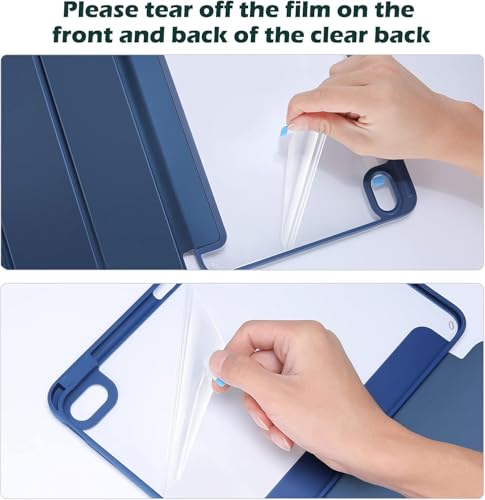MOCA Case for iPad (A16) 11th Generation 11 Inch 2025 10th Generation Case 2022, iPad 10.9 Inch Cover with Clear Transparent Back and TPU Shockproof Frame Cover - Navy - Image 5