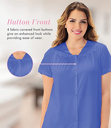 Exquisite Form Women's Coloratura Sleepwear Short Sleeve Pajama Set 90107, Rocky Blue, Small #TOP1