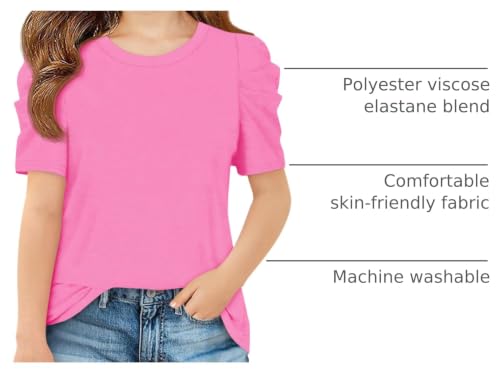 Image of Imily Bela Kids Girls Puff Short Sleeve T Shirts 5-14 Years | Summer, Casual, Crewneck, Fashion Tops