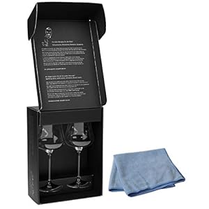 Gabriel-Glas Bundle – 2 items Set of 2 – Austrian Crystal Wine Glass -StandArt Edition, Microfiber Wine Glass Towel