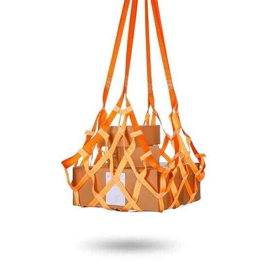 Rete Di Sollevamento In Poliestere 1x1m - Portata 300kg, Maglia 10x10cm, Arancione - Foto 5