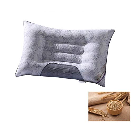 DUNSBY Almohada Almohada Semi-magnética alforfón Almohada for el Cuello ortopédico Transpirable Cassia Salud Cervical como la Lavanda Almohadas Bedding Almohadas (Color : Buckwheat)