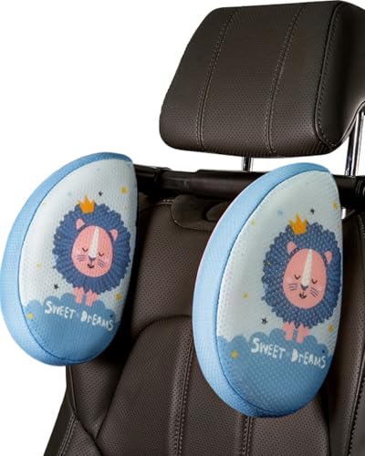 MYMAI Repose-nuque de voiture réglable pour enfants et adultes - Mousse à mémoire de forme confortable pour les voyages détendus - Appuie-tête rotatif à...