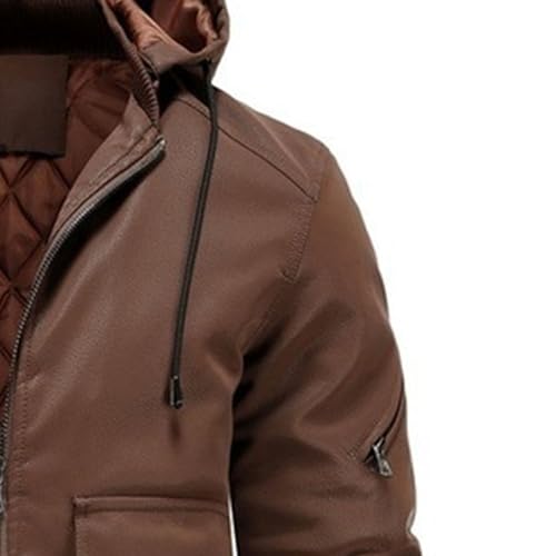 Chaqueta Hombre de Cuero Sintético con Capucha miniatura 6