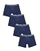 David Archy Men's 4 Pack Drop Needle Micro Modal Boxer Briefs(S,Navy blue)