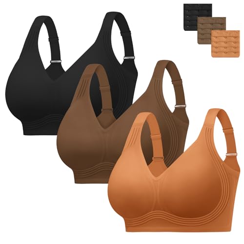 Image of HBselect Jelly Bras for Women No Underwire Plus Size Wireless Seamless Bras | push up,full coverage,for large breast,minimizer bra,separation & support,tshirt bras,soft comfy seamless wireless bralette