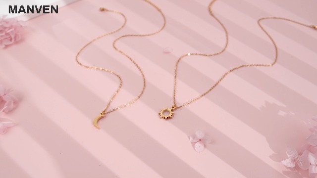 Collier Soleil Et Lune Pour Meilleure Amie - Acier Inoxydable, Longueur Ajustable - Cadeau Sœur, Mère, Couple - 4