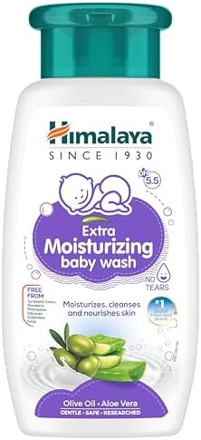 Himalaya Extra Moisturizing Baby Wash with Olive Oil, Aloevera|pH5.5|200ml