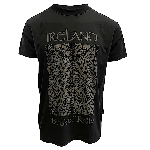 Patrick Francis T-Shirt Men Ireland Celtic Design 100% Cotton Short Sleeve Black, Medium Size