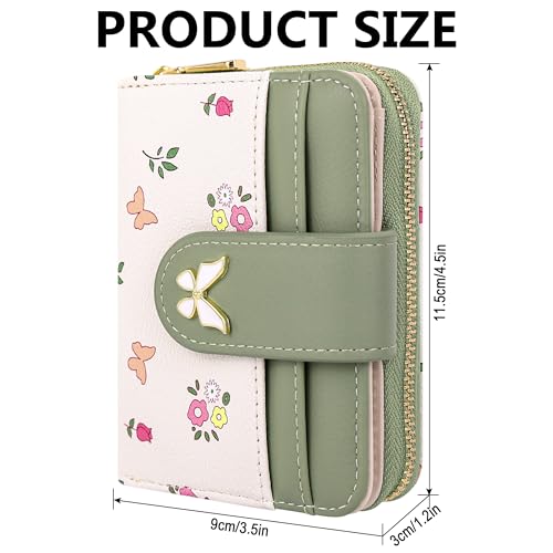 Image of Farcauo Womens Wallet Cute Small Wallets for Women Green Kawaii Butterfly Women's Wallet Card Wallets for Women Ladies