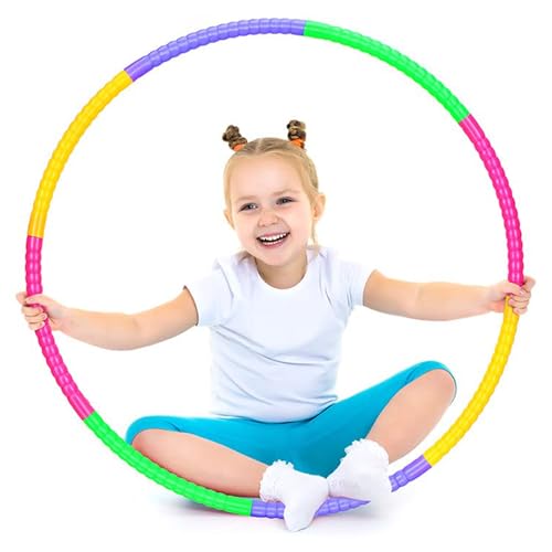 Kids Hula Hoop - Detachable Collapsible Kids Hula Hoop Adjustable Hoola Hoops Ideal for Dancing Playing Sports Games Swimming & Pet Training - Weight Loss Fitness & Equipment