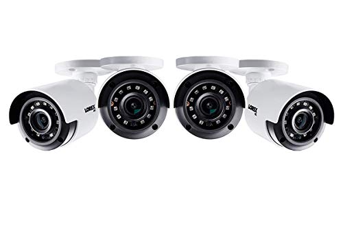 Lorex 4K (8MP) Ultra High Definition Add-On Bullet Indoor Outdoor Security Cameras 4-Pack with Color Night Vision (Requires Recorder)