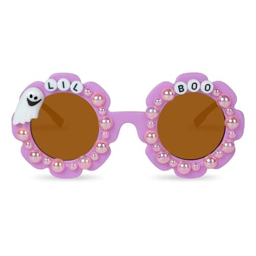 YOGFIT Round Flower Halloween Sunglasses for Kids Girls Boys, Cute Sunglasses UV Protection Halloween Party Favors