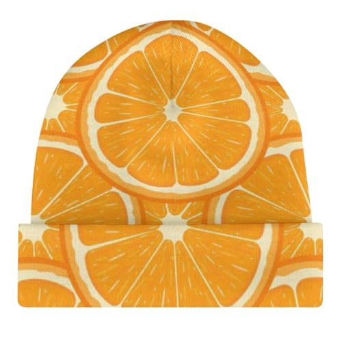 Orange Pattern Kids Beanie Hat for for Girls Boys Children Cap Winter Knitted Chemo Cancer Headwear Accessories Gifts Decoration4