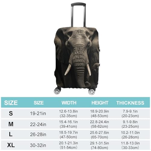 Elephant Black Printed Luggage Cover Protector, Fits 18-32 Inch Luggage2