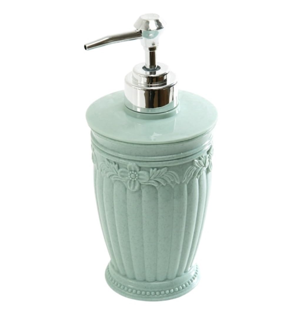 Dispensador de Jabón Líquido Dispensador De Jabón Y Loción, Botella Líquido Decorativa Vacía Rellenable con Bomba Botellas de Aseo(Blue)