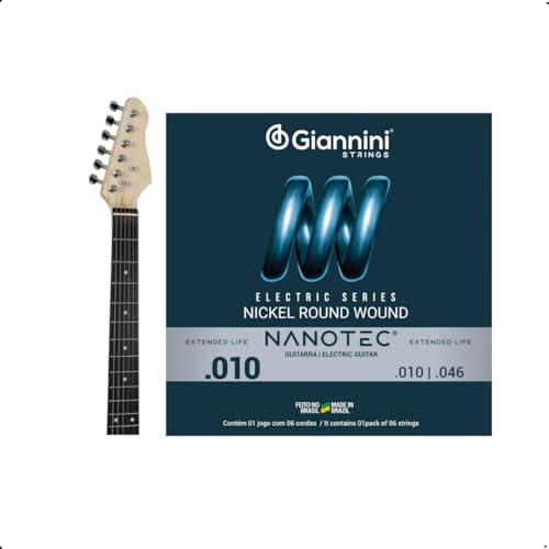 Encordoamentos Giannini Para Guitarra Elétrica Nanotec 010