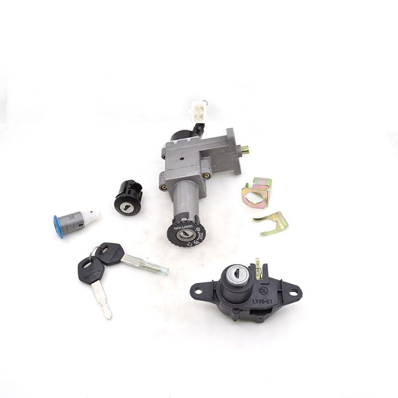 Kit serrure de moto HJ100T-3 avec contacteur d'allumage et verrou de selle Suzuki Haojue 100cc
