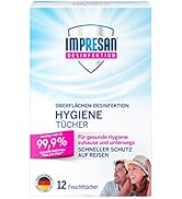Impresan Hygiene-Tücher: Feuchte Desinfektionstücher - Oberflächen-Desinfektion - 1 x 12 Stück