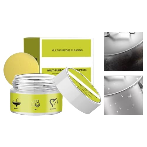 Pruojhw Pasta Limpiadora de Piedra | Suave Multiusos 100g Productos De Limpieza,Quitamanchas para Encimera de Cocina - Para Metal Azulejo Cocina Baño Encimera Estufa Placa Fregadero Gabinete Suelo