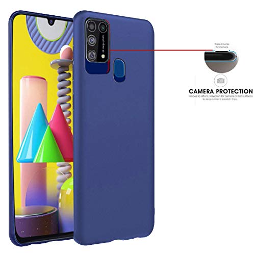 Image of Casotec Matte Finish Pudding Soft Silicon TPU Back Case Cover for Samsung Galaxy M31 - Blue